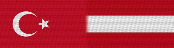 Austria Turquía Bandera Textura Tela Turca Ilustración — Foto de Stock