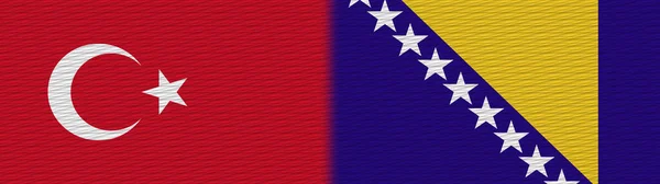 Bosznia Hercegovina Törökország Török Szövet Textúra Zászló Illusztráció — Stock Fotó