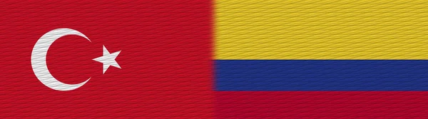 Kolumbia Törökország Török Szövet Textúra Zászló Illusztráció — Stock Fotó