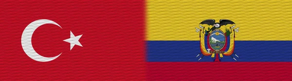 Equador Turquia Turco Tecido Textura Bandeira Ilustração — Fotografia de Stock