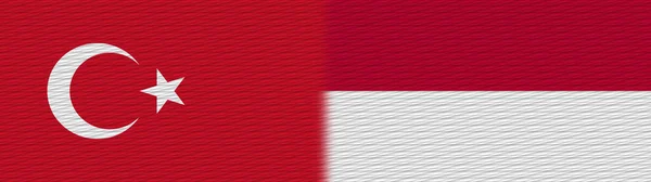 Indonesia Turchia Tessuto Turco Bandiera Illustrazione — Foto Stock