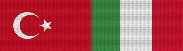 Italia Turquía Bandera Textura Tela Turca Ilustración —  Fotos de Stock