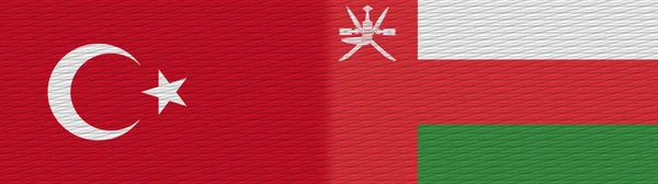 Omán Turquía Bandera Textura Tela Turca Ilustración —  Fotos de Stock