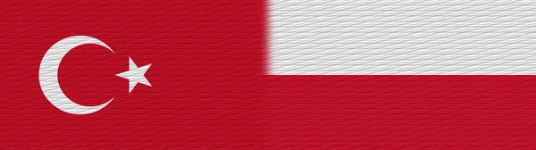 Polska Turcja Turecka Flaga Tekstury Tkaniny Ilustracja — Zdjęcie stockowe