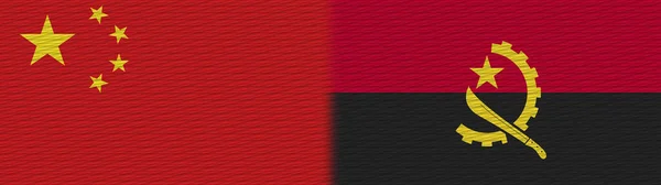 Angola Čína Čínská Textilní Textura Vlajka Ilustrace — Stock fotografie