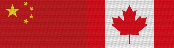 Canada China Chinese Fabric Texture Flag Illustration — стокове фото