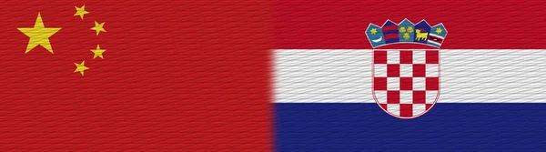 Hırvatistan Çin Kumaş Doku Bayrağı Görüntü — Stok fotoğraf