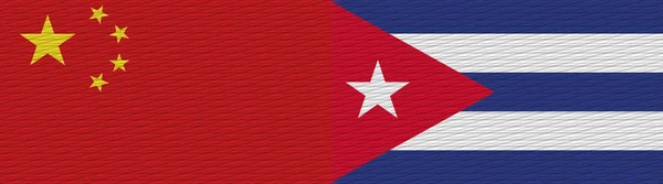 Cuba China Chinese Textiel Vlag Illustratie — Stockfoto