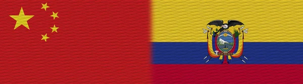 Ekwador Chiny Chińska Flaga Tekstury Tkaniny Ilustracja — Zdjęcie stockowe