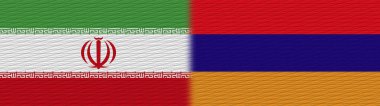 Ermenistan ve İran Kumaş Doku Bayrağı 3D Görüntü