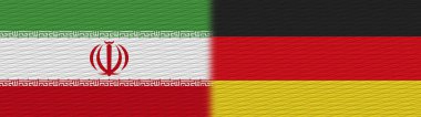 Almanya ve İran Kumaş Doku Bayrağı 3D Görüntü