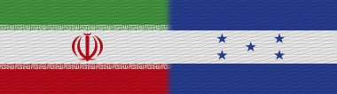 Honduras ve İran Kumaş Doku Bayrağı 3D Görüntü