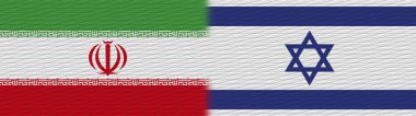 İsrail ve İran Kumaş Dokusu Bayrak 3D Görüntü
