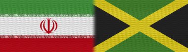 Jamaika ve İran Kumaş Doku Bayrağı 3D Görüntü