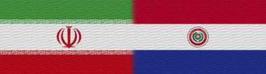 Paraguay ve İran Kumaş Doku Bayrağı 3D Görüntü