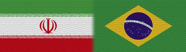 Brasil Irán Textura Tela Bandera Ilustración —  Fotos de Stock