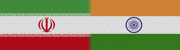 India Irán Szövet Textúra Zászló Illusztráció — Stock Fotó