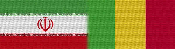 Mali Iran Fabric Texture Flag Illustration — 스톡 사진