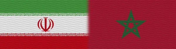 Morocco Iran Fabric Texture Flag Illustration — стокове фото