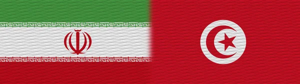 Túnez Irán Textura Tela Bandera Ilustración —  Fotos de Stock
