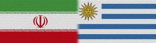 Uruguay Iran Fabric Texture Flag Illustration — Stock Photo, Image