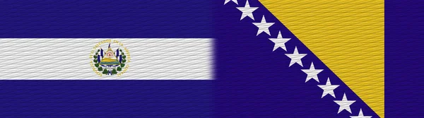 Bosnia Herzegovina Salvador Tela Textura Bandera Ilustración — Foto de Stock