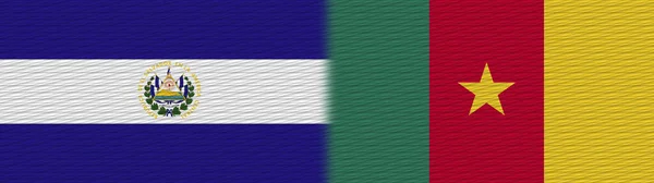 Камерун Сальвадор Текстура Ткани Флаг Иллюстрация — стоковое фото