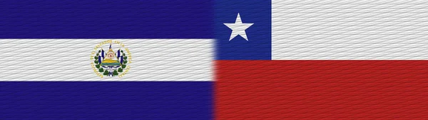 Чили Сальвадор Текстура Ткани Флаг Иллюстрация — стоковое фото
