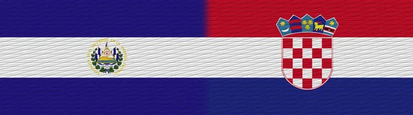 Croacia Salvador Tela Textura Bandera Ilustración — Foto de Stock