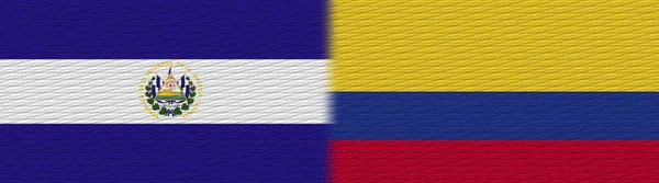Kolumbia Salwador Flaga Tekstur Tkanin Ilustracja — Zdjęcie stockowe