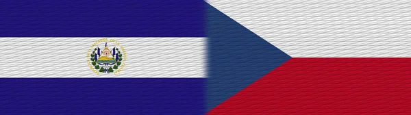 Чешская Республика Сальвадор Текстура Ткани Флаг Иллюстрация — стоковое фото