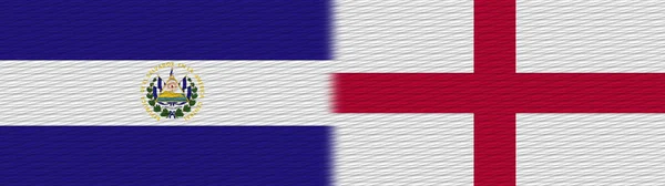 England Och Salvador Tyg Textur Flagga Illustration — Stockfoto