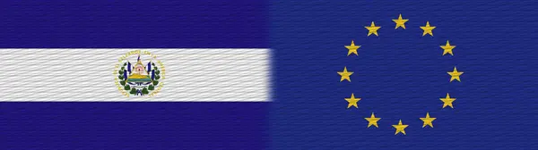 European Union Salvador Fabric Texture Flag Illustration — стокове фото