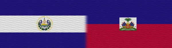 Haïti Salvador Fabric Texture Vlag Illustratie — Stockfoto