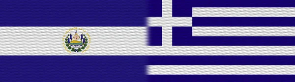 Grecia Salvador Tessuto Texture Flag Illustrazione — Foto Stock