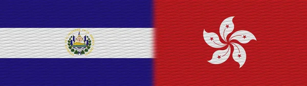 Bandera Textura Tela Hong Kong Salvador Ilustración —  Fotos de Stock