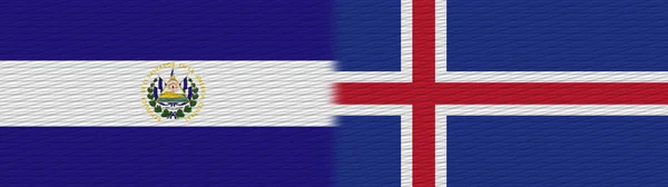 Iceland Salvador Fabric Texture Flag Illustration — Stock Photo, Image