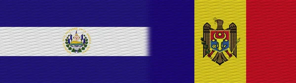 Moldova Salvador Szövet Textúra Zászló Illusztráció — Stock Fotó