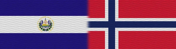 Noruega Salvador Tecido Textura Bandeira Ilustração — Fotografia de Stock