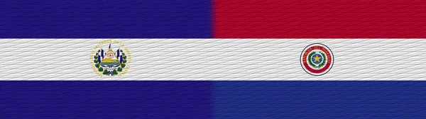 Paraguay Salvador Tela Textura Bandera Ilustración — Foto de Stock