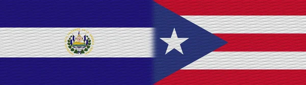 Bandera Textura Tela Puerto Rico Salvador Ilustración — Foto de Stock