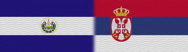Сербия Сальвадор Текстура Ткани Флаг Иллюстрация — стоковое фото