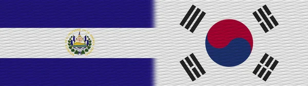 Южная Корея Сальвадор Текстура Ткани Флаг Иллюстрация — стоковое фото