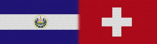 Швейцария Сальвадор Текстура Ткани Флаг Иллюстрация — стоковое фото