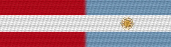 Argentina Austria Fabric Texture Flag Illustration — стокове фото