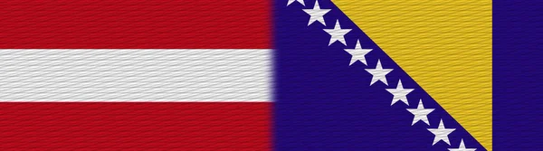 Bósnia Herzegovina Áustria Tecido Textura Bandeira Ilustração — Fotografia de Stock