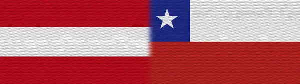 Chile Austria Tela Textura Bandera Ilustración —  Fotos de Stock