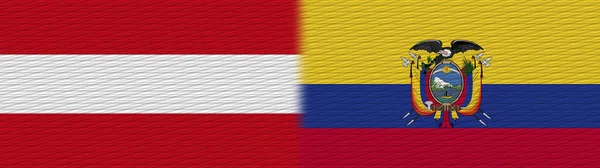 Ekwador Austria Flaga Tekstur Tkanin Ilustracja — Zdjęcie stockowe