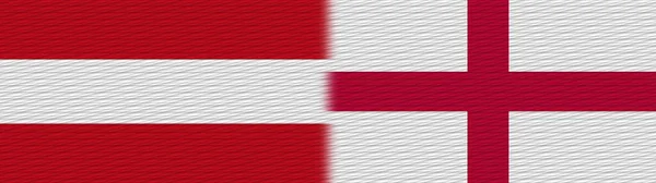 England Och Österrike Tyg Textur Flagga Illustration — Stockfoto