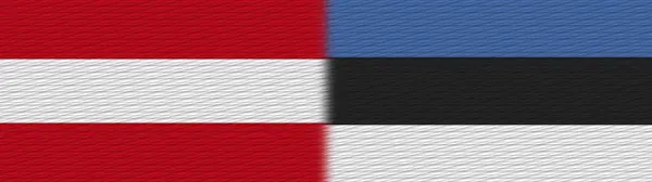 Estonsko Rakousko Fabric Texture Flag Illustration — Stock fotografie